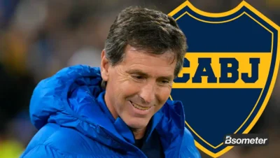 Claudio Úbeda durante un partido como entrenador de Boca Juniors