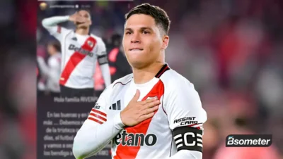 Juanfer Quintero con la camiseta de River tras publicar un mensaje en Instagram luego de la final perdida ante Belgrano