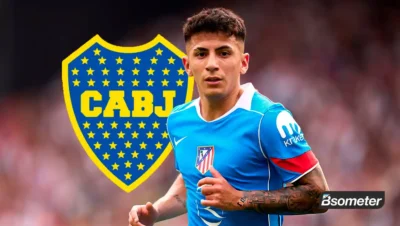 Thiago Almada con el uniforme del Atlético de Madrid en partido de LaLiga española 2026