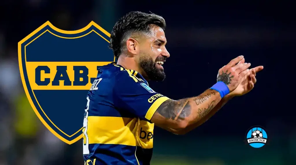 Milton Giménez durante partido de Liga Profesional con Boca Juniors